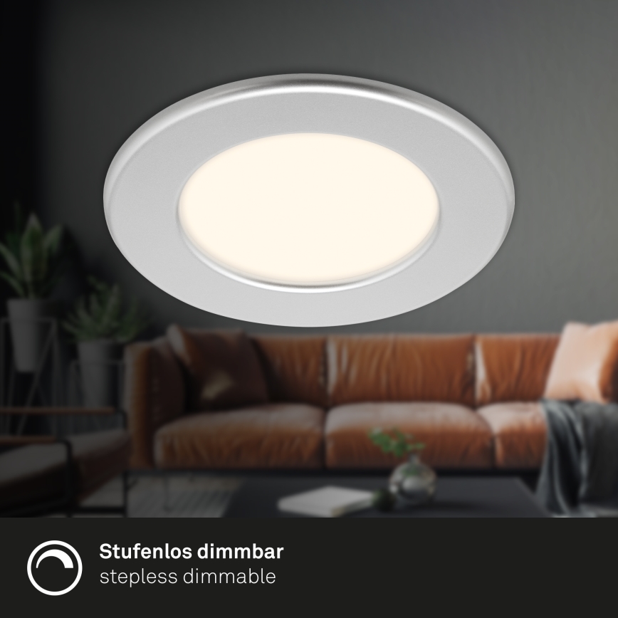 Briloner 7049014 - Luminaire encastré LED dimmable pour salle de bains LED/6W/230V 3000K IP44 chrome mat