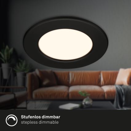 Briloner 7049015 - Lampada da incasso per bagno LED dimmerabile LED/6W/230V 3000K IP44 nera