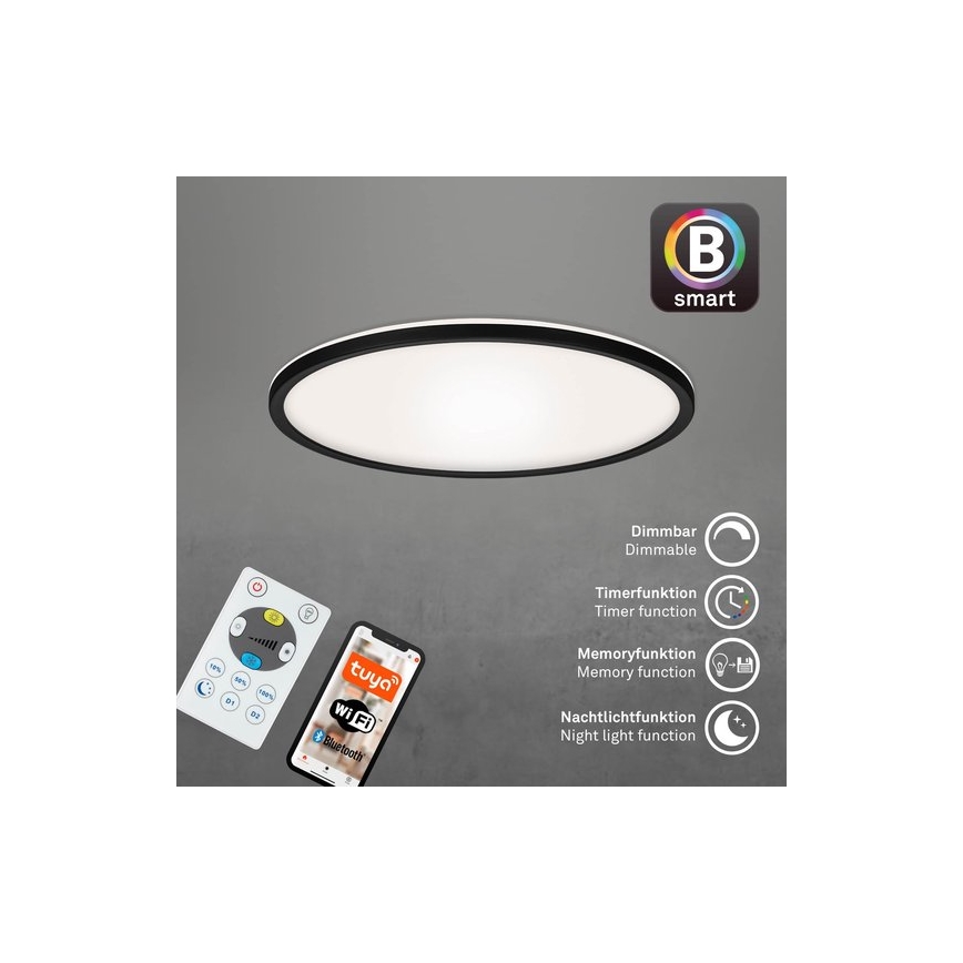 Briloner 7059-015 - Dimmbare LED-Deckenleuchte SLIM LED/22W/230V 2700-6500K Wi-Fi Tuya + Fernbedienung
