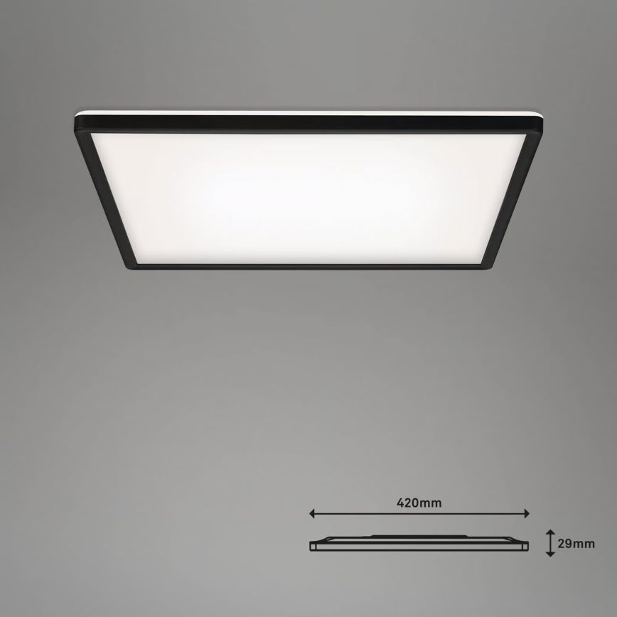 Briloner 7060-015 - Panneau SLIM LED dimmable, 22W, 230V, 2700-6500K, 42x42 cm, noir, Wi-Fi Tuya + télécommande