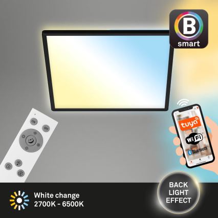 Briloner 7060-015 - Pannello LED SLIM dimmerabile a montaggio superficiale LED/22W/230V 2700-6500K 42x42 cm nero Wi-Fi Tuya + telecomando