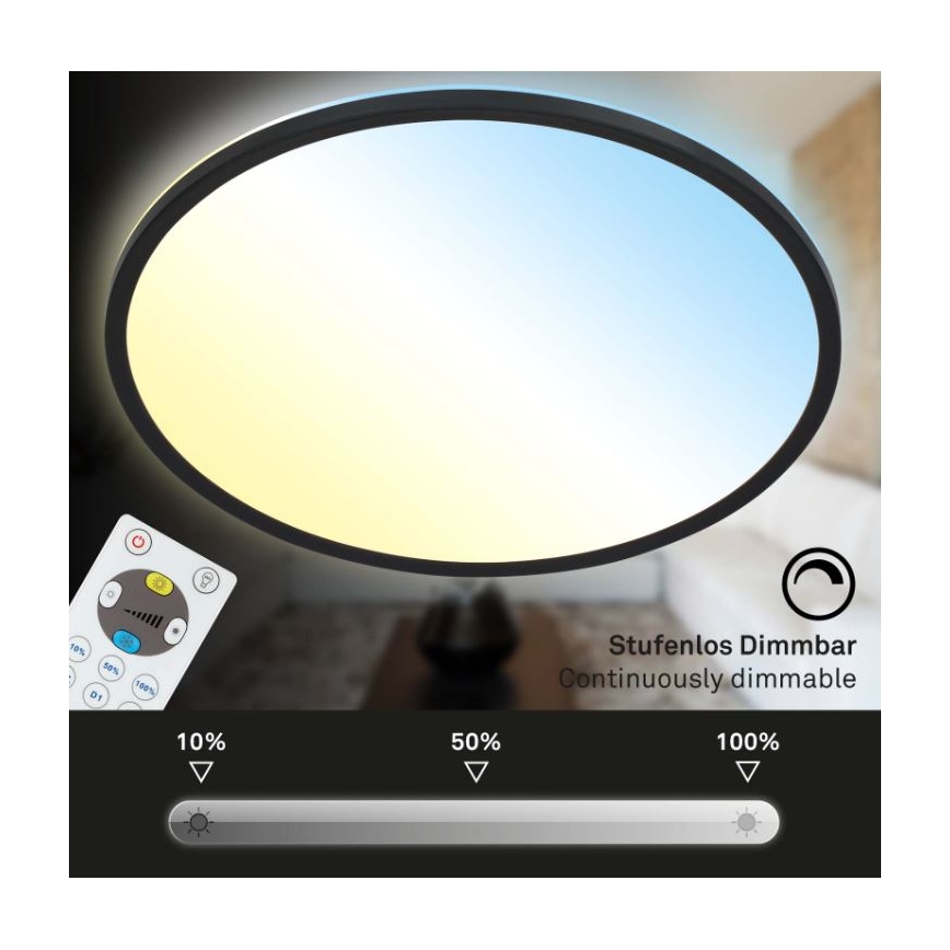 Briloner 7079-015 - Plafonnier à intensité variable LED SLIM LED/18W/230V 2700-6500K + télécommande