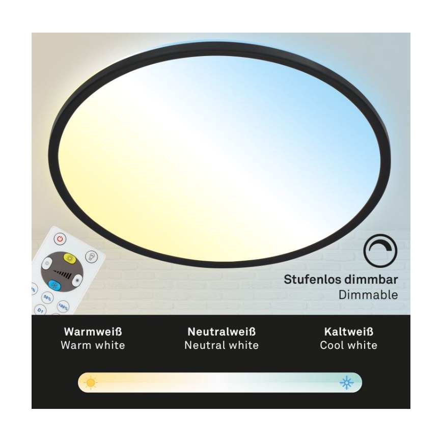 Briloner 7079-015 - Plafonnier à intensité variable LED SLIM LED/18W/230V 2700-6500K + télécommande