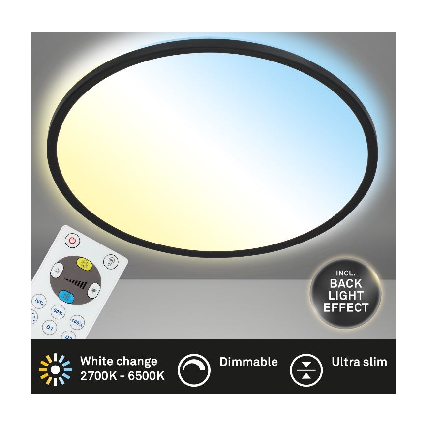 Briloner 7079-015 - Plafonnier à intensité variable LED SLIM LED/18W/230V 2700-6500K + télécommande