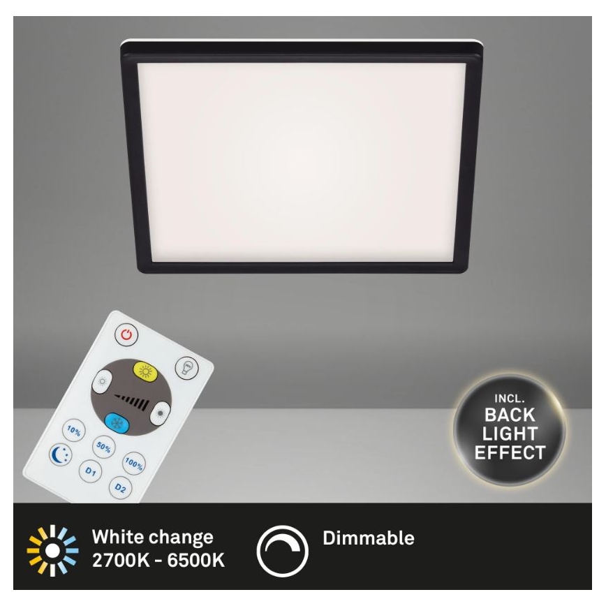 Briloner 7082-015 -  Plafonnier LED à intensité variable SLIM LED/22W/230V 2700-6500K + télécommande