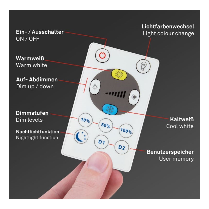 Briloner 7082-016 - Plafoniera LED dimmerabile SLIM LED/22W/230V 2700-6500K + telecomando