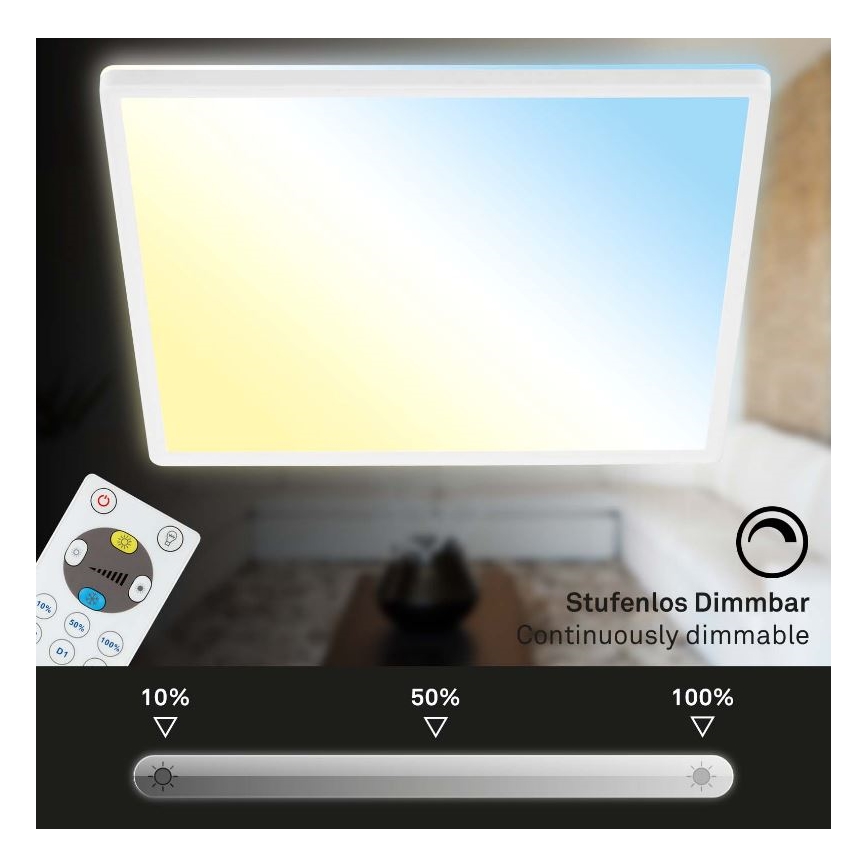 Briloner 7082-016 - Plafonnier à intensité variable LED SLIM LED/22W/230V 2700-6500K + télécommande
