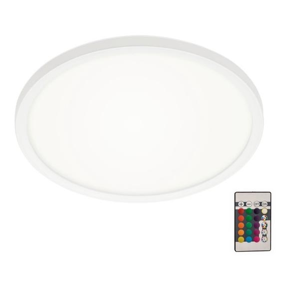 Briloner 7092-416 - Plafonier RGBW à intensité variable SLIM LED/15W/230V + télécommande