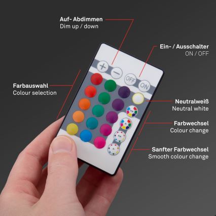 Briloner 7092-416 - Plafonier RGBW à intensité variable SLIM LED/15W/230V + télécommande