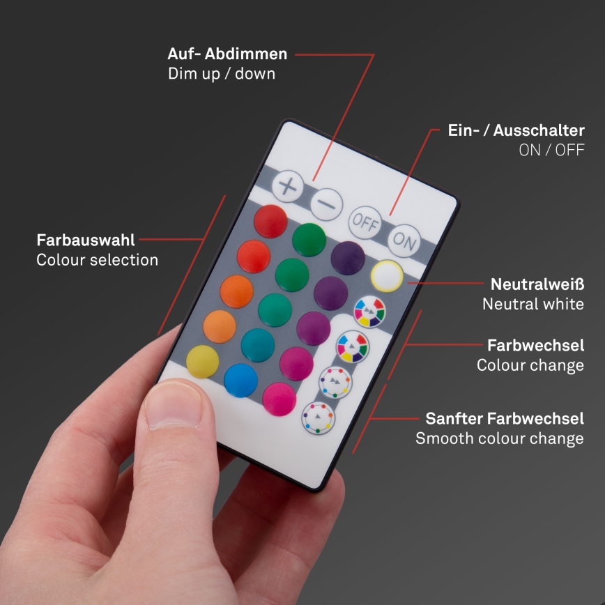 Briloner 7092-416 - Plafonier RGBW à intensité variable SLIM LED/15W/230V + télécommande