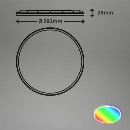 Briloner 7092-416 - Plafonier RGBW à intensité variable SLIM LED/15W/230V + télécommande