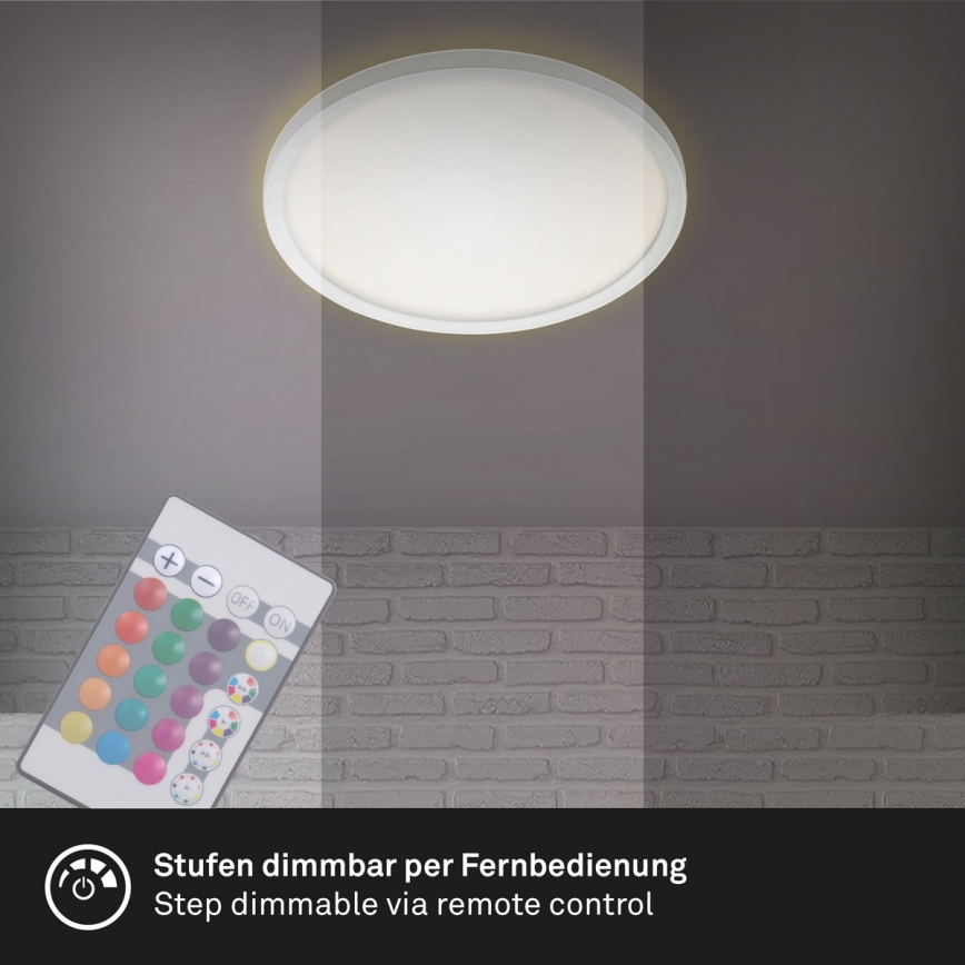 Briloner 7092-416 - Plafoniera dimmerabile RGBW SLIM LED/15W/230V + telecomando
