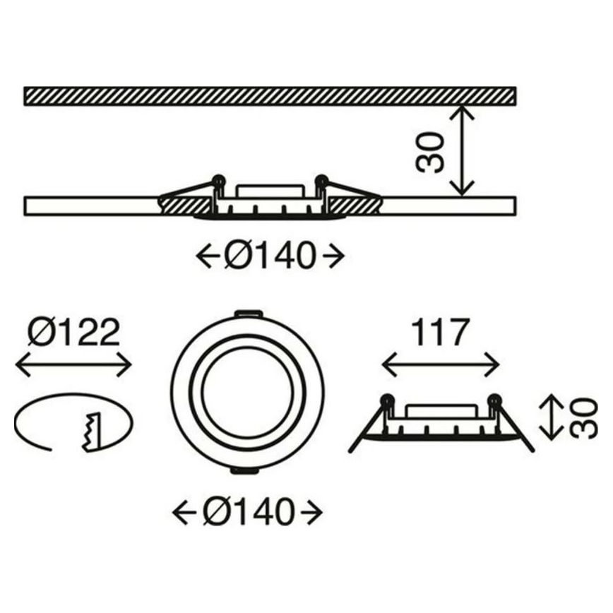 Briloner 7116-432 - LOT 3x Spot encastrable de salle de bain LED FLAT IN LED/9W/230V IP23
