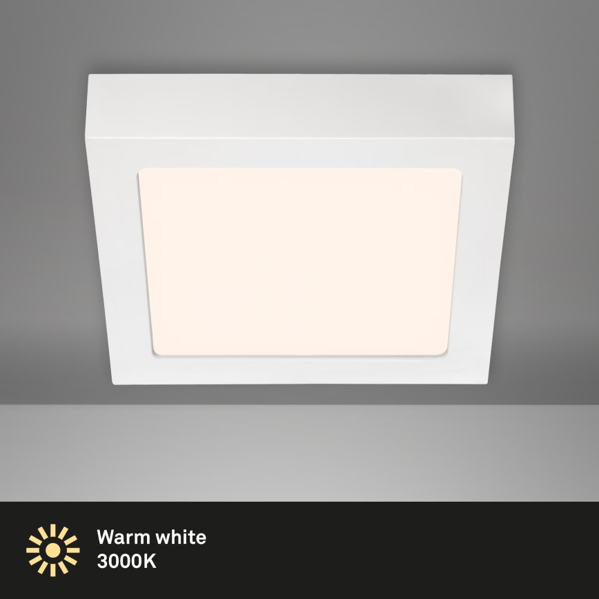 Briloner 7123-016 - Plafoniera a LED FIRE, 12W, 230V, 3000K, 17x17 cm, bianco