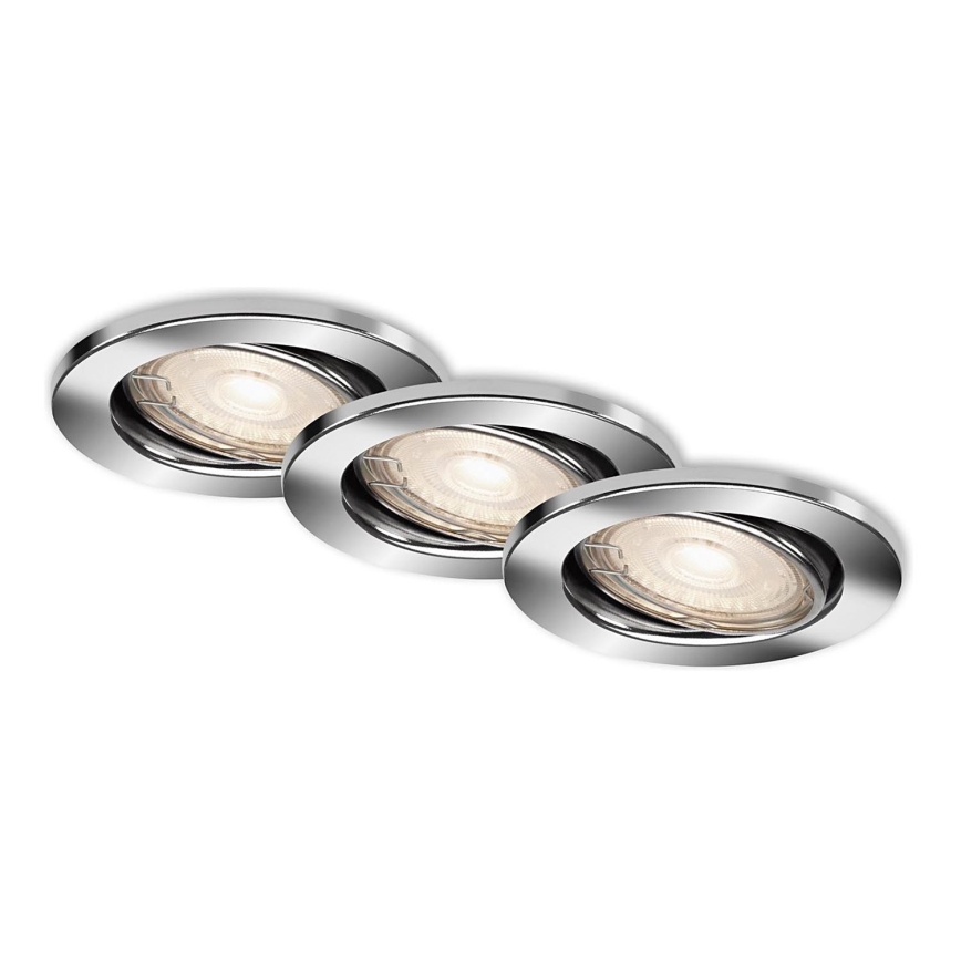 Briloner 7144-038 - SET 3x Lampada LED da incasso per bagni SLIDE GU10/3,5W/230V IP23