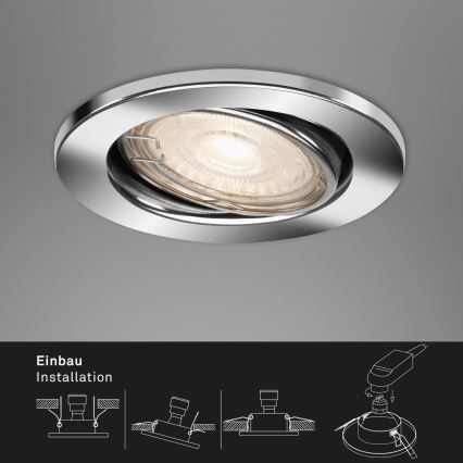 Briloner 7144-038 - SET 3x Lampada LED da incasso per bagni SLIDE GU10/3,5W/230V IP23