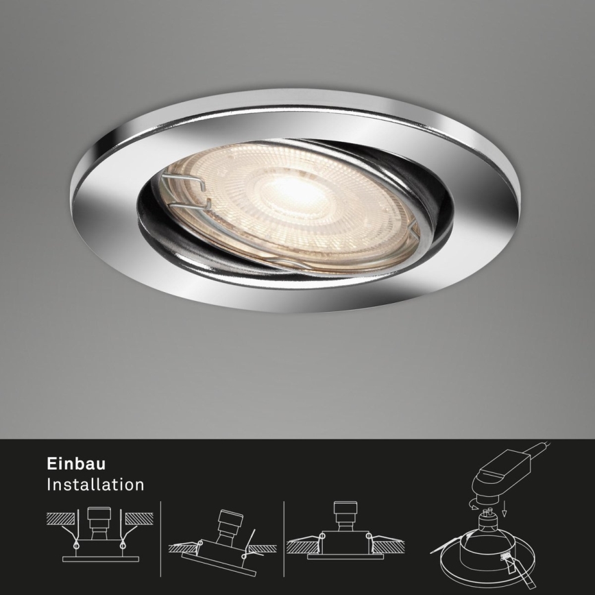 Briloner 7144-038 - SET 3x Lampada LED da incasso per bagni SLIDE GU10/3,5W/230V IP23