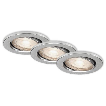Briloner 7148-039-LOT 3x Spot de salle de bain à intensité variable LED 1xGU10/5,5W/230V IP23