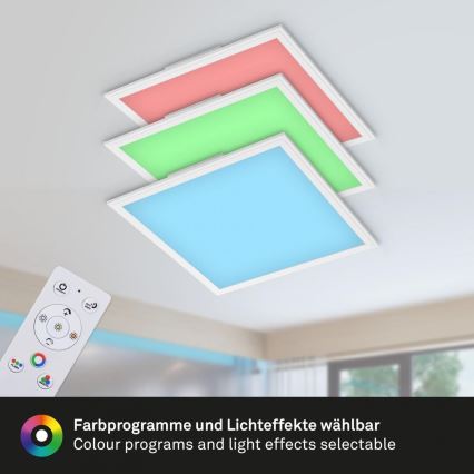 Briloner 7152-016 - Panneau RGB en saillie à intensité variable COLOUR LED/24W/230V 3000-6500K + télécommande