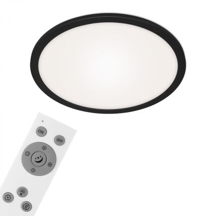 Briloner 7168-015 - Dimmbare LED-Deckenleuchte PIATTO LED/22W/230V 3000-6500K d 40 cm schwarz + Fernbedienung