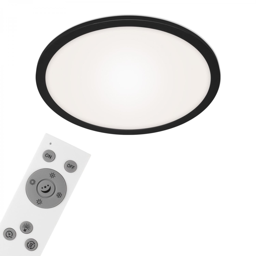 Briloner 7168-015 - Plafonnier à intensité variable PIATTO LED/22W/230V 3000-6500K d. 40 cm noir + Télécommande