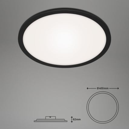 Briloner 7168-015 - Plafonnier à intensité variable PIATTO LED/22W/230V 3000-6500K d. 40 cm noir + Télécommande