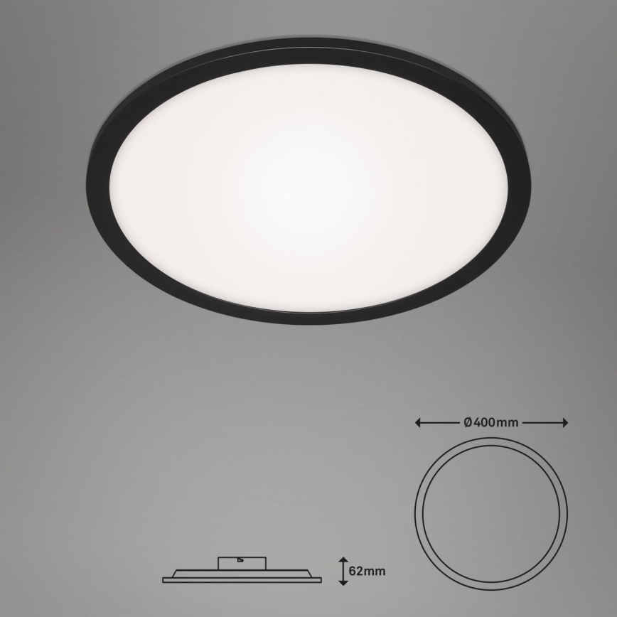 Briloner 7168-015 - Plafonnier à intensité variable PIATTO LED/22W/230V 3000-6500K d. 40 cm noir + Télécommande
