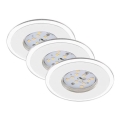 Briloner 7197-036 - SET 3x Dimmbare LED-Badezimmer-Einbauleuchte LED/4,5W/230V IP44