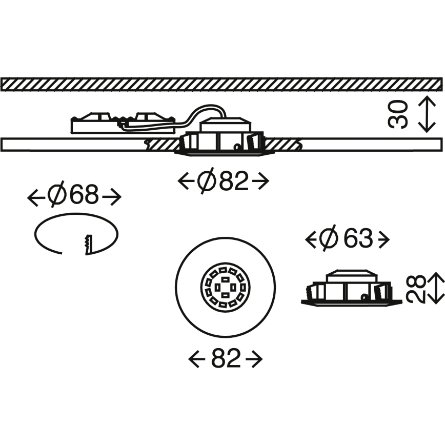 Briloner 7209-019 - LED-Badezimmer-Einbauleuchte ATTACH LED/5W/230V IP23