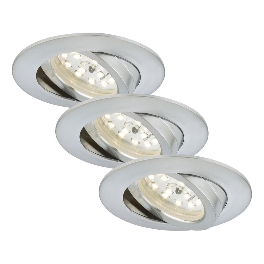 Briloner 7209-039 - LOT DE 3 spots encastrés LED pour salle de bain ATTACH LED/5 W/230 V IP23 chrome mat