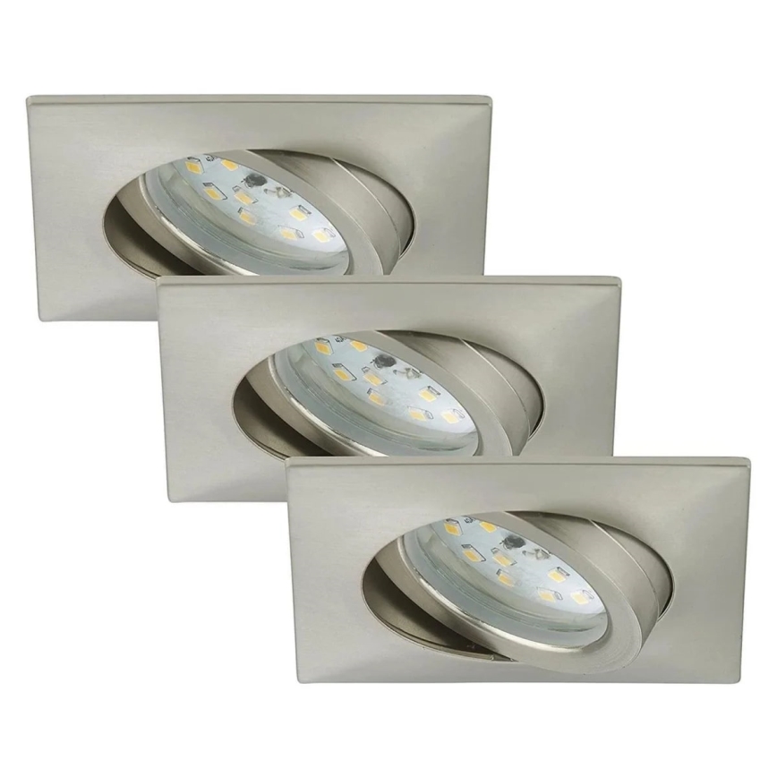 Briloner 7210-032 - LOT 3x Spot encastrable de salle de bain ATTACH LED/5W/230V IP23 chrome mat