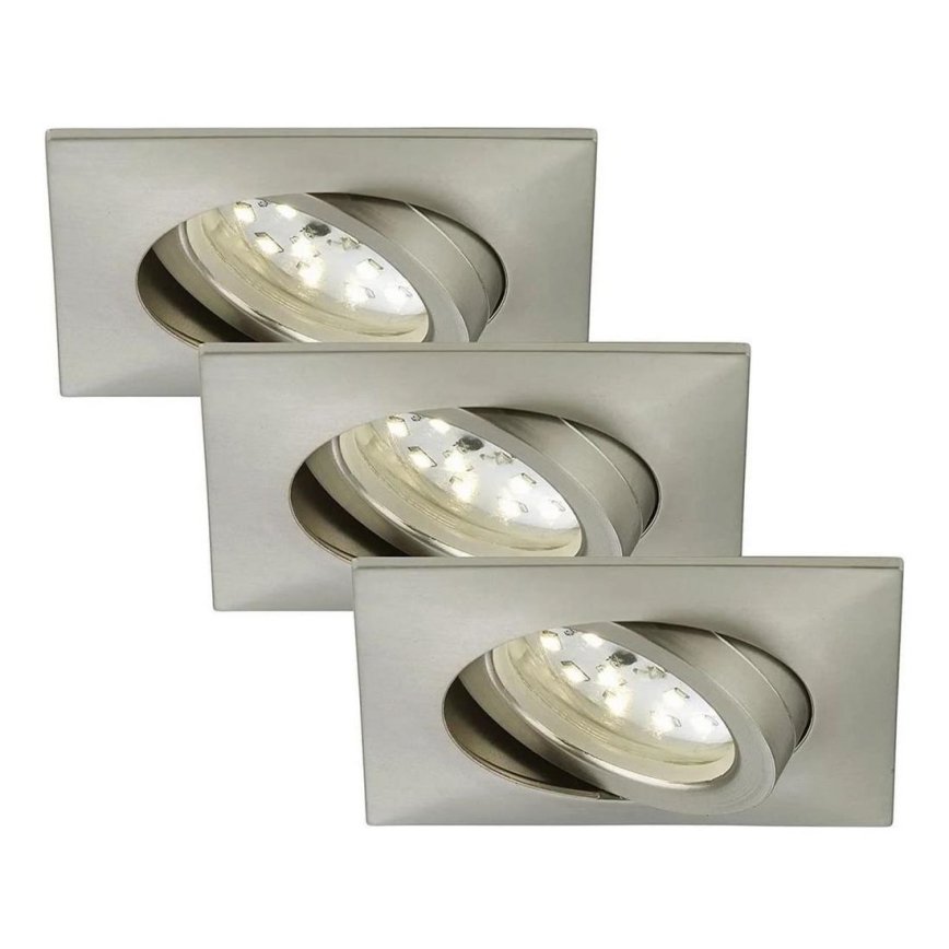 Briloner 7210-032 - LOT 3x Spot encastrable de salle de bain ATTACH LED/5W/230V IP23 chrome mat