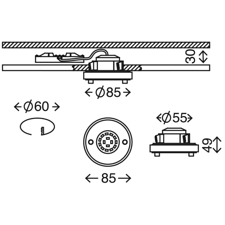 Briloner 7214-012 - Lampada LED da incasso per bagni ATTACH LED/5W/230V IP44