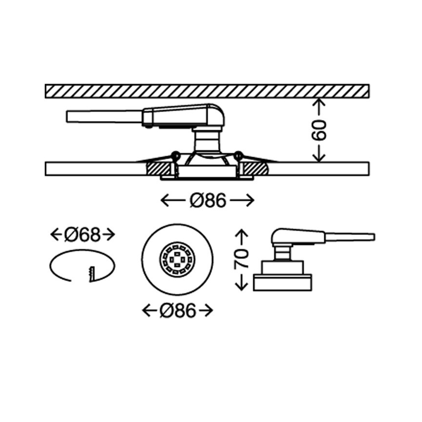Briloner 7220-032 - PACK 3x LED Badezimmereinbauleuchte FIT 1xGU10/5W/230V mattnickel