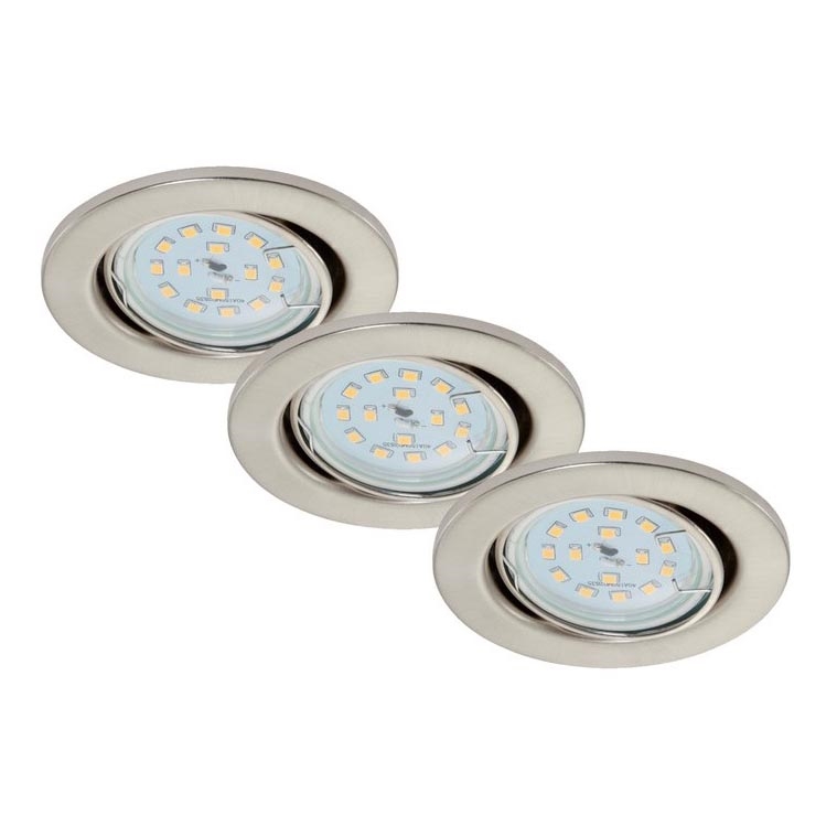 Briloner 7220-032 - PACK 3x LED Badezimmereinbauleuchte FIT 1xGU10/5W/230V mattnickel
