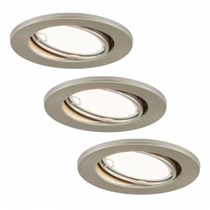 Briloner 7221-032 - SET 3x LED Badezimmer-Einbauleuchte 1xGU10/3W/230V IP23 matt Chrom