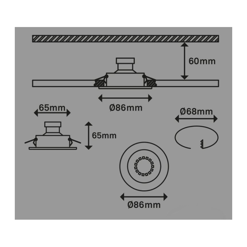 Briloner 7221-038 - SET 3x Lampada LED da incasso per bagni 1xGU10/3W/230V IP23 cromo lucido