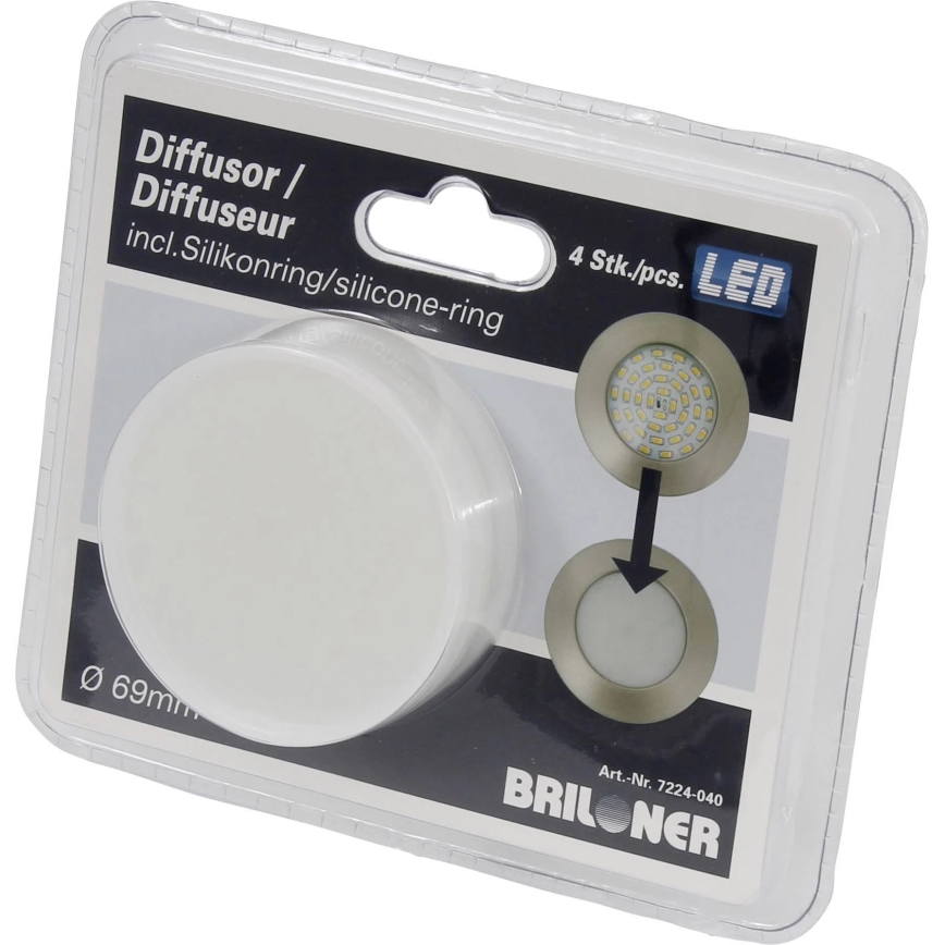 Briloner 7224-040 - SET 4x Diffusore per luci da incasso diametro 69 mm