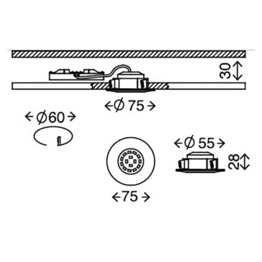 Briloner 7231-031- SET 3x Luce da incasso LED da bagno dimmerabile LED/5,5W/230V IP44