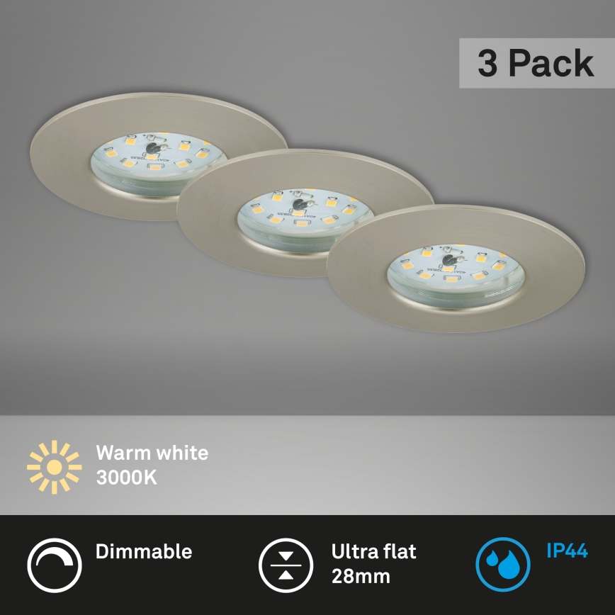 Briloner 7231-032 - SET 3x LED Dimmerabile bagno da incasso ATTACH chiaro LED/5,5W/230V IP44