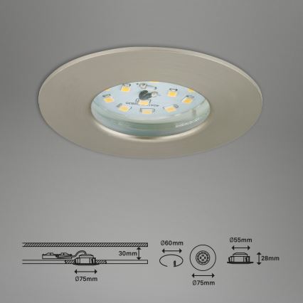 Briloner 7231-032 - SET 3x LED Dimmerabile bagno da incasso ATTACH chiaro LED/5,5W/230V IP44