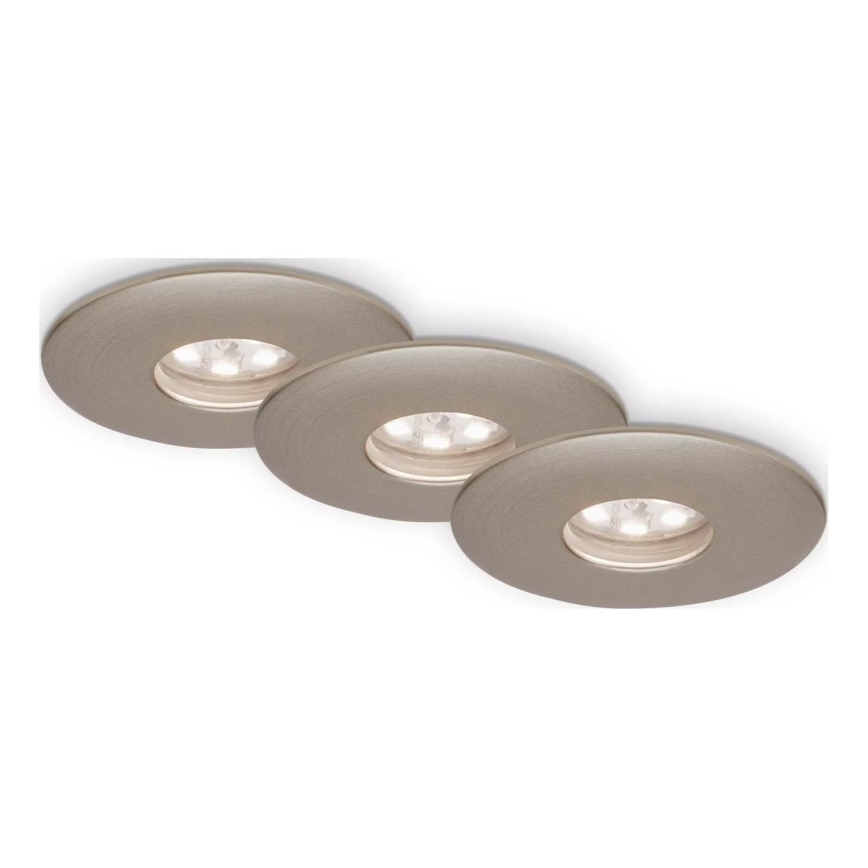 Briloner 7240-032 - SET 3x Lampada LED da incasso per bagni ATTACH LED/1,8W/230V IP44 cromo opaco