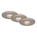 Briloner 7240-032 - SET 3x LED-Einbauleuchte für Badezimmer ATTACH LED/1,8W/230V IP44 matt Chrom
