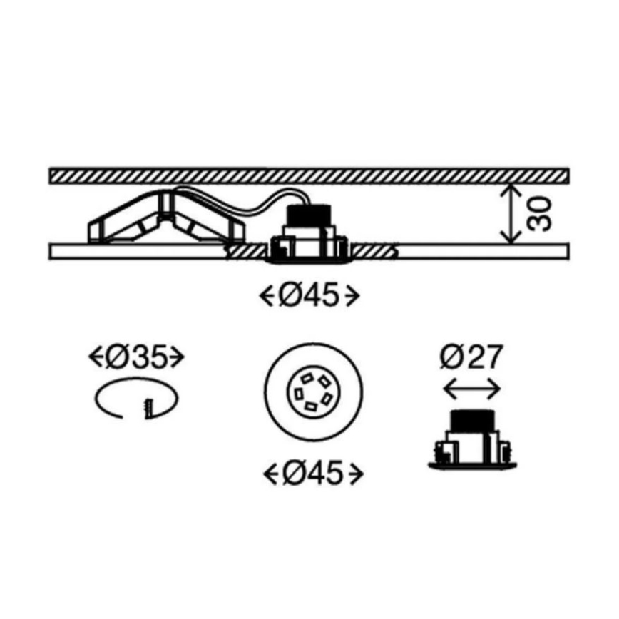 Briloner 7240-038 - SET 3x Luce da bagno da incasso LED ATTACH LED/1,8W/230V IP44