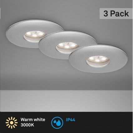 Briloner 7240-039 - SET 3x Lampada LED da incasso per bagni LED/1,8W/230V IP44