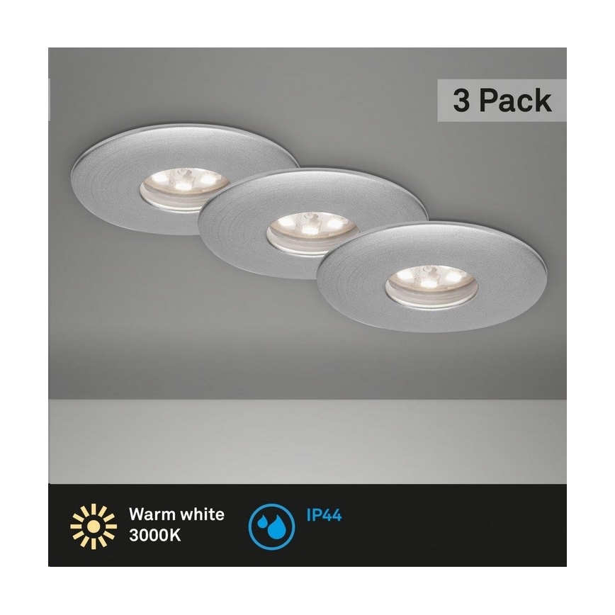 Briloner 7240-039 - SET 3x Lampada LED da incasso per bagni LED/1,8W/230V IP44