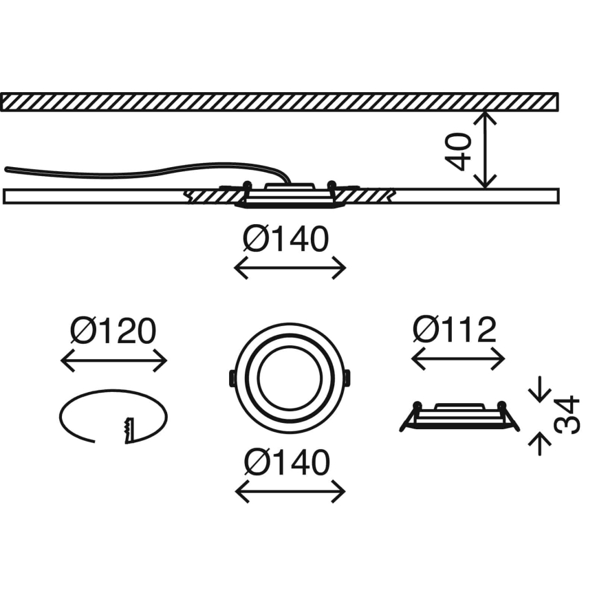 Briloner 7285-012 - LED-Badezimmer-Einbauleuchte LED/6,4W/230V IP23