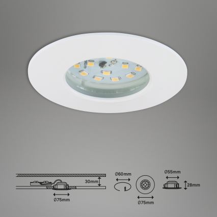 Briloner 7295-016 - LED luce dimmerabile da bagno da incasso ATTACH LED/6,5W/230V IP44