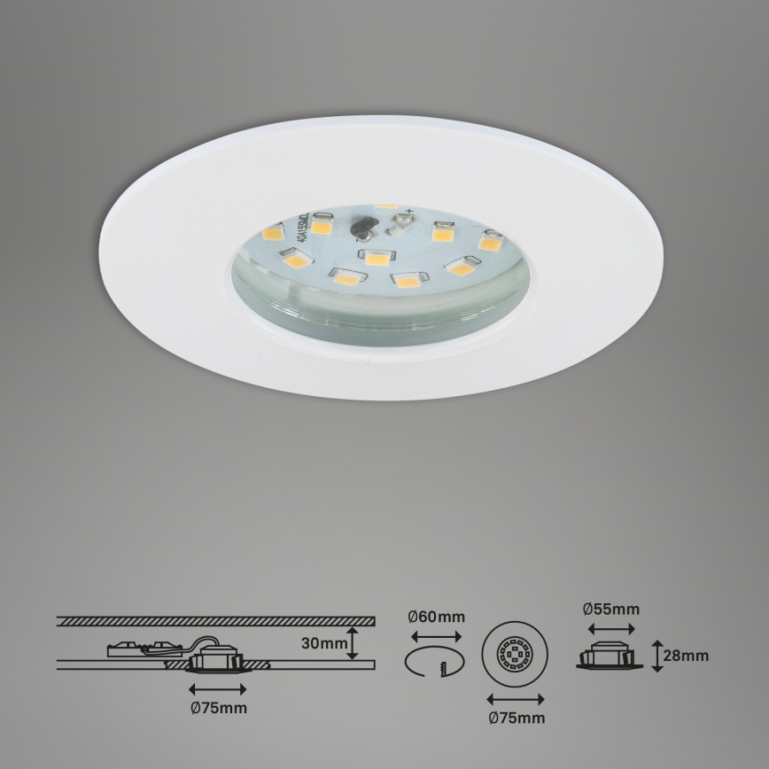 Briloner 7295-016 - LED luce dimmerabile da bagno da incasso ATTACH LED/6,5W/230V IP44