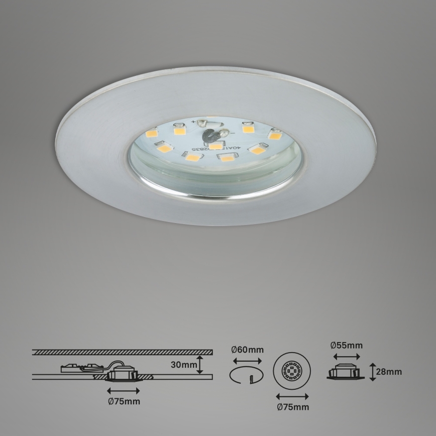 Briloner 7295-019- LED Luce da bagno dimmerabile da incasso ATTACH LED/6,5W/230V IP44